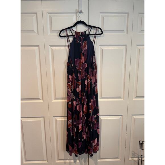 Anthropologie Tiered Halter Maxi Dress Dark Floral Boho - Picture 7 of 8